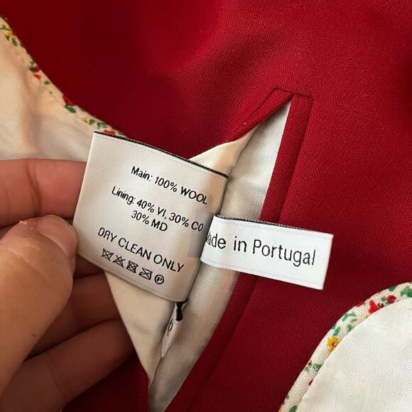 Racil Red Double Breasted Wool Blazer - Picture 5 of 12